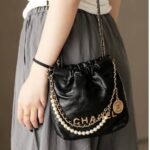 Chanel 22 Mini Handbag Pearl Black 25cm AS3980 B10672 943094305 - Image 9