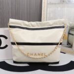 Chanel 22 Small Handbag Black And White 28cm AS3980 B16652 NY081 - Image 9