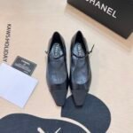 Chanel Square Toe Ballet Flats Black - Image 9