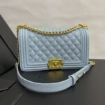 Chanel Medium Boy Bag Light Blue 25cm - Image 10
