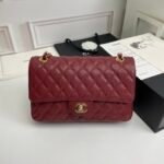 Chanel Classic Double Flap Bag Carviar Burgundy 25cm - Image 2