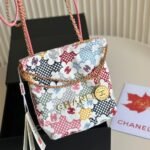 Chanel 22 Mini Handbag in Lace Patchwork 20cm AS3980 B16006 NU931 - Image 3