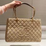 Chanel Grand Shopping Tote Straw Bag 38cm - Image 9