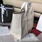 Chanel Deauville Large Tote Shopping Bag White 38cm - Image 6