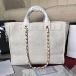 Chanel Deauville Large Tote Shopping Bag White 38cm - Image 7