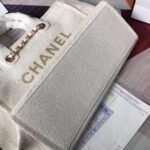 Chanel Deauville Large Tote Shopping Bag White 38cm - Image 4