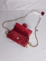 Chanel Lipstick Bag With Chain Ghw Red 15Cm - Image 9
