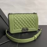 Chanel Boy Medium Handbag Metal Olive 25cm - Image 3