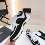 Chanel Suede Sneakers White Black G39230 X56653 94305 - Image 3