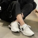 Chanel CC Sneakers Mesh Suede White - Image 6