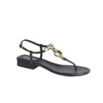 Chanel Shiny Pearl Crystal Cc Heart Thong Sandals Black G39674 X01000 94305