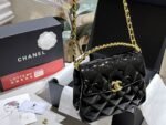 Chanel Mini Foldable Bag With Handle Polished Calfskin Black 19Cm As4472 B16280 94305 - Image 3