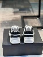 Chanel Cc Embossed Logo Suede Black White - Image 2