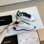 Chanel Velvet Sneakers Ivory And Black G35617 - Image 6