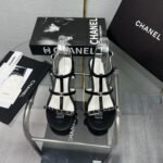 Chanel Sandals Metal Black G39645 X01000 94305 - Image 2