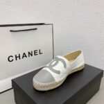 Chanel CC Espadrilles Loafer White Grey - Image 6