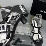 Chanel Sandals Metal Black G39645 X01000 94305 - Image 3