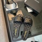 Chanel 23P Quilted Cc Chain Mule Sandal Black G39954 X56940 94305 - Image 5