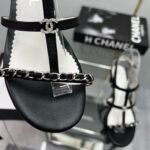 Chanel Sandals Metal Black G39645 X01000 94305 - Image 5