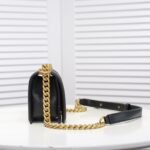 Chanel Boy Chevron Small Handbag Black In Gold 20cm - Image 9