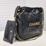 Chanel 22 Handbag Black 30cm AS3260 B08037 94305 - Image 8