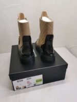 Chanel Lace Up Boots Beige Black G39516 Y56261 K5119 - Image 2