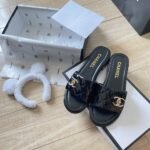 Chanel Patent Quilted CC Slides Black - Image 3