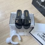 Chanel Patent Quilted CC Slides Black - Image 6