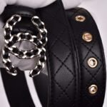 Chanel Cc Belt Silver Chain And Black Leather 28Mm - Image 5