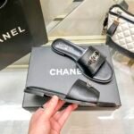 Chanel Slippers With Cc Silver Hardware Black G45172 B13906 Nq961 - Image 9