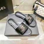 Chanel Slippers With Cc Silver Hardware Black G45172 B13906 Nq961 - Image 3