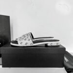 Chanel 24P Beaded Diamond Logo Slippers Silver - Image 8