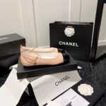 Chanel Interlocking Cc Logo Ballet Flats Black Pink - Image 5