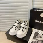 Chanel White CC Cap Toe Slipon Sneaker - Image 4