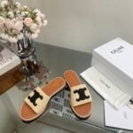 Celine Triomphe Mule Beige Black - Image 3