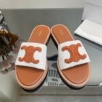 Celine Triomphe Mule Beige White Tan - Image 4