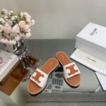 Celine Triomphe Mule Beige White Tan - Image 3