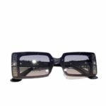 Chanel Rectangle Shiny Design Gradient Sunglasses Deep Blue