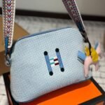 Hermes Bolide Crazy H Case Blue 26Cm H103750M 05 - Image 5