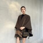 Fendi Poncho Brown Wool And Cashmere Poncho Fxx723Aqcwf0Qe1 - Image 8