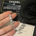 Chanel Crystal Cc Pearl Drop Earrings Silver Abg202 B21707 U2865 - Image 5
