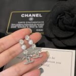 Chanel Crystal Cc Pearl Drop Earrings Silver Abg202 B21707 U2865 - Image 4