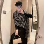 Loewe Anagram Scarf Black 180Cm - Image 4