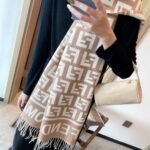 Fendi Logo Detail Fringed Scarf Brown 180Cm Fxt113 Aqcw F0Qb8 - Image 3