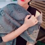 Louis Vuitton Logomania Shine Scarf Gray 180Cm - Image 4