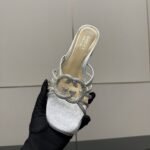 Gucci Women Slide With Crystal Interlocking G Silver Leather 852357 Bnc00 1001 - Image 8