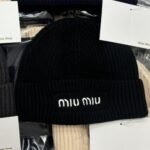 Miumiu Wool Beanie Black 5Hc375 2Csf F0967 - Image 2