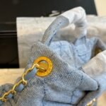 Chanel Mini Bow Bag Washed Denim And Gold Tone Metal Blue 21Cm - Image 6