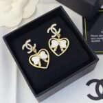 Chanel Metal Enamel Cc Heart Drop Earrings Gold Abf305 B19851 Nafgv - Image 4