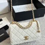 Chanel Mini Single Flap Bag Gold Hardware White 19Cm As2615 B05973 10601 - Image 3